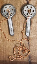 Vtg 1950s Toy Tin String Telephone Walkie Talkie Paddles Orig. String Hong Kong