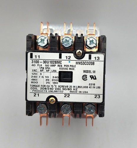 Carrier 3 Pole Contactor HN 53CD 208 Model 98 - Picture 2 of 6