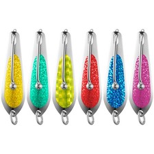 6 Pack Saltwater Fishing Spoons, 3 Inches Trolling Lures with Welded O-Ring 3...
