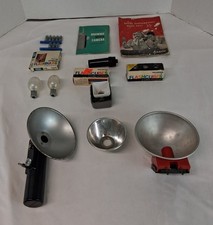 VTG Lot of Camera Flashbulbs Flashcubes Reflectors Manuals 1950s-1970s AS IS