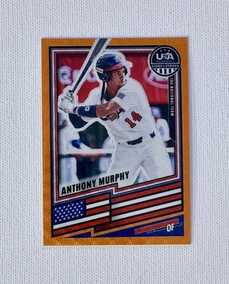 2026 USA Baseball /75 Stars & Stripes Prizm Orange Wave #31 Anthony Murphy SP