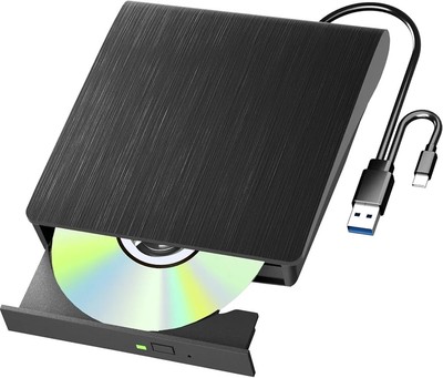 Yaeonku External Bluray Drive,USB 3.0 and Type-C Portable 3D Blu-ray DVD Writ...