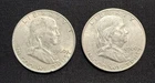 1960 D-Franklin Half Dollars-90% Silver-(Lot Of 2 Coins)