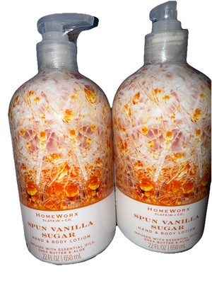 HomeWorx - SLATKIN 2- SPUN VANILLA SUGAR HAND & BODY LOTION w Essential Oils