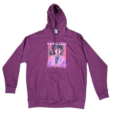 Adam Lambert Live at the Roxy 2021 Hoodie 2XL Burgundy Concert Merch NWOT