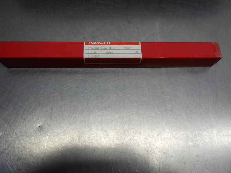 1 NEW! NACHI 55/64" Cobalt Coolant Thru Straight Shank Drill #LIST581