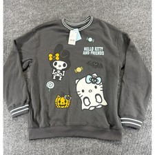 Hello Kitty Friends Halloween Sweatshirt Glow in the Dark Gray Size Small New