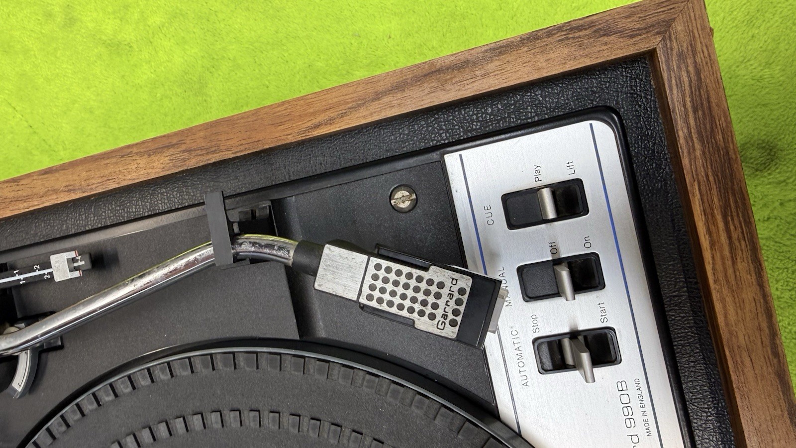 Garrard 990B Turntable SERVICED New Belt AT Cartridge Stylus See Video Works GRT