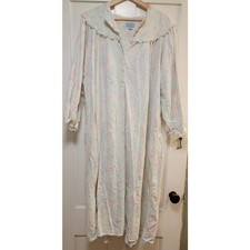 Vintage Lanz of Salzburg Pastel Floral Flannel Nightgown - Large