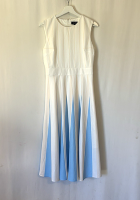 Talbots Dress 4 Midi Fit & Flare White Blue Sleeveless Midi | eBay Talbots Dress 4 Midi Fit & Flare White Blue Sleeveless Midi | eBay