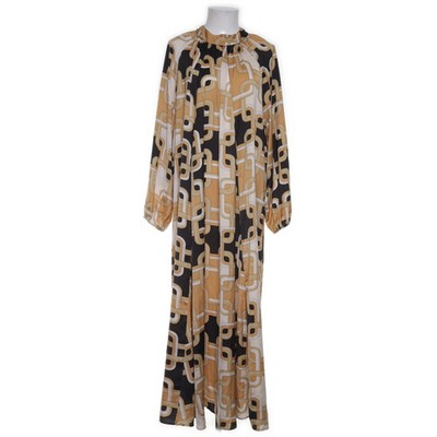 Richard Allan x H&M, Maxikleid, Größe: 40, Beige/Schwarz/Mehrfarbig #OoH