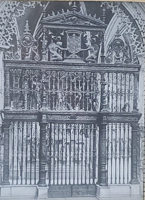 Reja of The Constable's Chapel Burgos Cathedral Spain, Magic Lantern Glass Slide