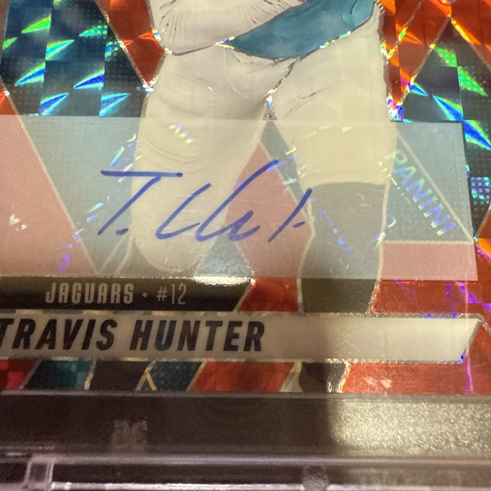 Travis Hunter 2025 帕尼尼马赛克新秀签名红色马赛克 Prizm /199 RC Jags #301 — 第 4/4 张图片