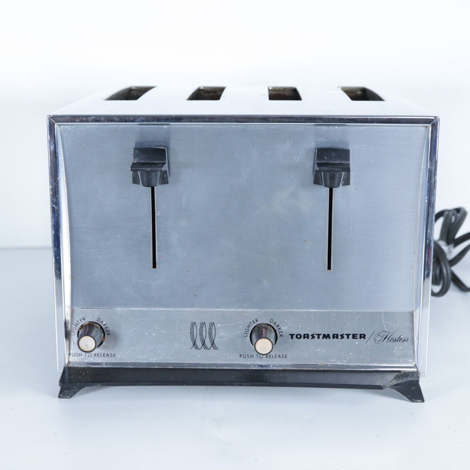 Vintage Toastmaster Hostess 4 Slice Stainless Steel Chrome Toaster Made In USA