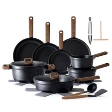 Sensarte Nonstick Ceramic Cookware Set, 24 Pieces, Induction Compatible,
