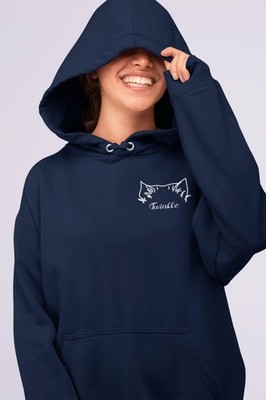 Personalisierter Hoodie Kosename individuell bestickt Katzenohren Umriss Kapuzenpullover