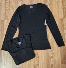 32 Degrees Heat Base Top Women's Size Medium Black Scoop Neck Long Sleeves