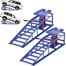 2Pack Hydraulic Car Ramps 5T (11000lbs) Low Profile Car Lift Service Ramps Truck