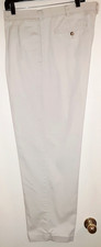 OLD NAVY PLEATED KHAKIS MEN'S 40x32 CUFFED Ecru LIGHT TAUPE 100 COTTON EUC PANT