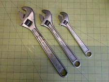 Cresent/ Crestoloy Adjustable Wrench Set Of 3. 12",10",8"