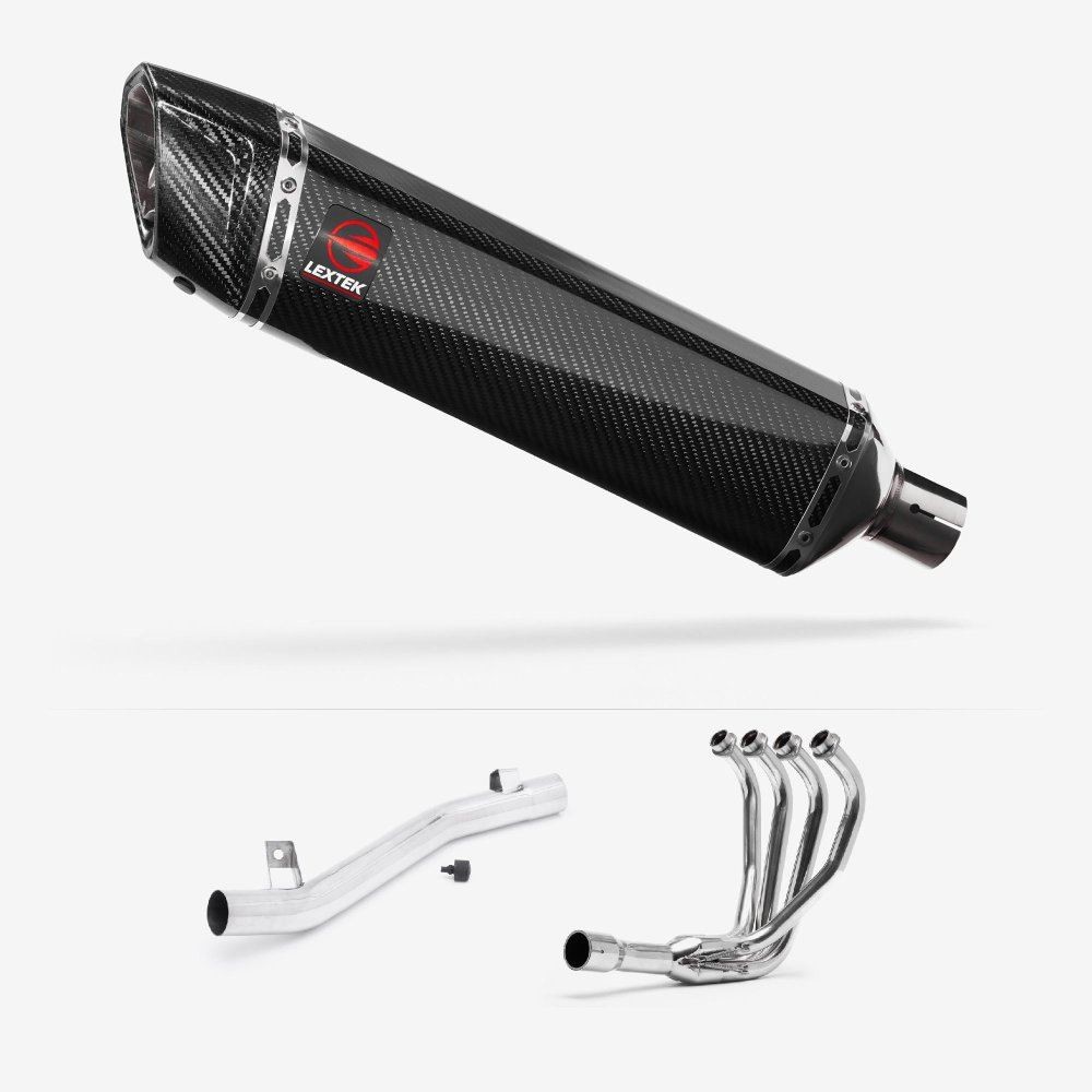 Lextek SP7C Gloss Carbon Fibre Exhaust System 400mm