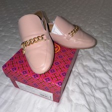 Tory Burch Women s Pink Leather Slip-On Loafe...