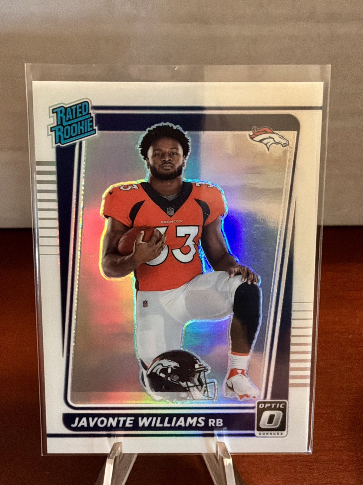2021 Donruss Optic Image Variation Javonte Williams RC #215 Broncos