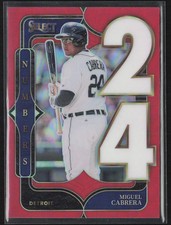 2025 Panini Select Baseball Miguel Cabrera #5 Prizm 32/99 Red Numbers Insert 