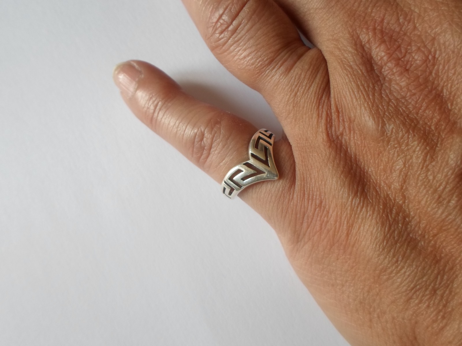 solid silver ring, openwork, labyrinth, s. 52 - image 3