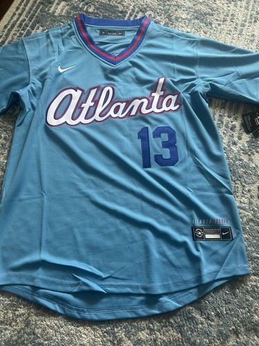 Ronald Acuna Jr. Adult Braves Blue City Connect Jersey Size Medium
