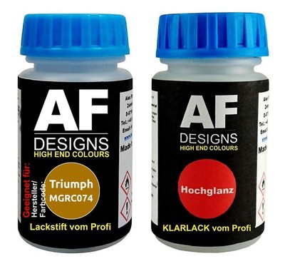 Lackstift für Triumph MGRC074 Saffron Metallic + Klarlack je 50ml Autolack Basis