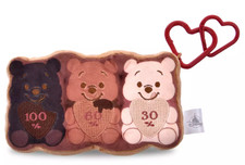 Disney store japan Pooh 3 Linked Plush Keychain CHOCOLATE STYLE Winnie the Pooh
