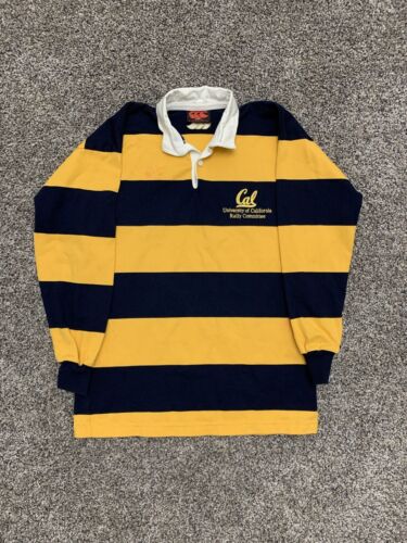 Vintage Canterbury Of New Zealand Rugby Cal Varsity Polo Shirt Striped Sz S 90s