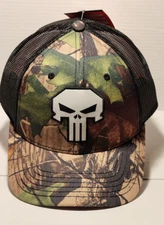 Marvel Punisher Skull Camo Ball Cap Adjustable Meshback Hat Snapback Adult/Teens