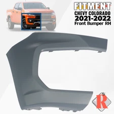 Front Upper Bumper Cover Fascia For 2021-2022 Chevy Colorado Right Side Primed