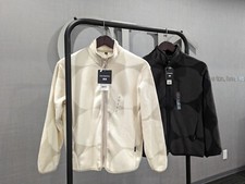 UNIQLO x marimekko Fleece Full Zip Jacket Light Gray Dark Gray 465208 NEW