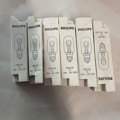 PHILIPS, 15T6, CANDELABRA, SCREW, 15W, 120V, LOT OF 6