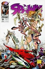 SPAWN #9 F/VF, 1st Angela, Gaiman, Todd McFarlane, Image Comics 1993 Stock Image