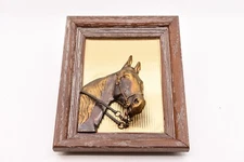 Vintage Framed Equestrian Horse Head in Relief 3D 7" X 9"
