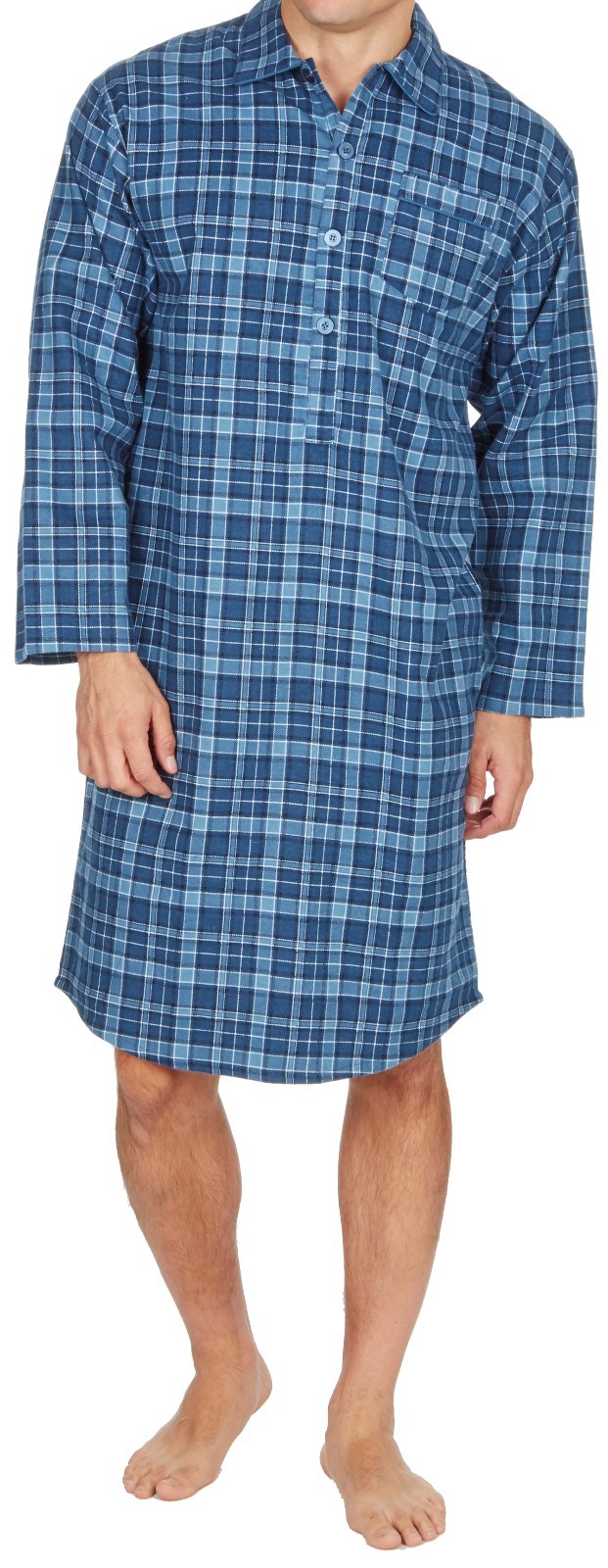 Mens Night Shirt Nightshirt Pure100 Cotton Flannel Warm stripes and
