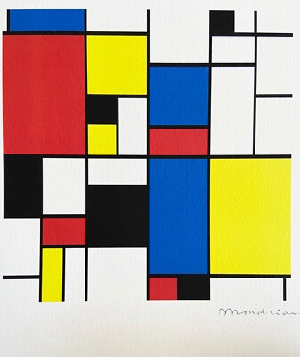 アート・デザイン・音楽 Mondrian Piet Mondrian Lithograph 1979 Limited Edition 250 Copies