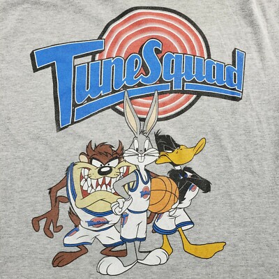 Retro Space Jam Tune Squad Bugs Bunny Taz Daffy Duck Looney Tunes Shirt  Large