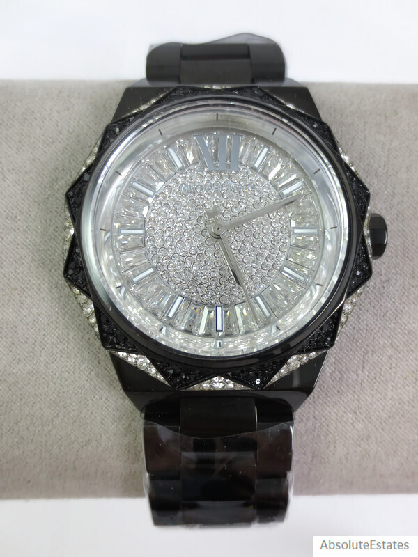 NEW Michael Kors Raquel Pave Black Oversized Crystal Watch MK4692