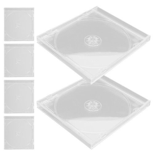 6 Pack Transparent CD Cases - Jewel Display Boxes Single Discs Box DVD Disc CD - Afbeelding 5 van 12
