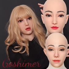 Realistic Silicone Female Face Mask Crossdresser Head Mask For Women For Cosplay
