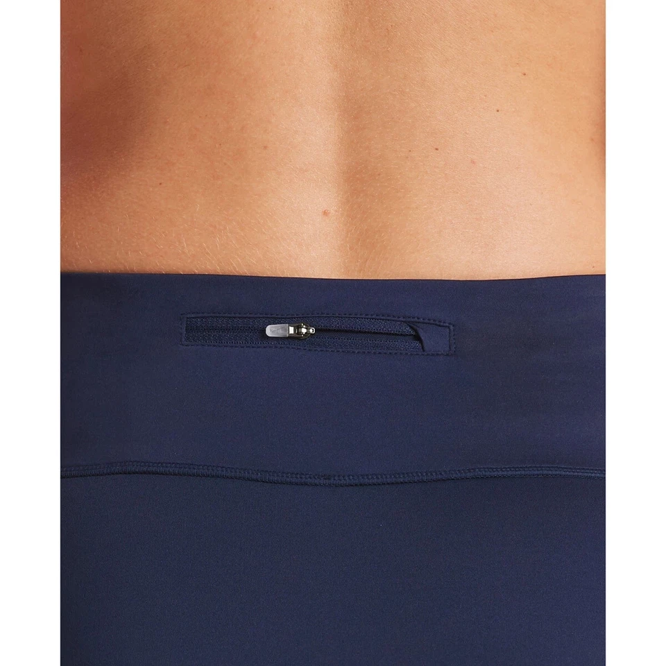 Pantalones de natación de bikini Nike X7345 Essential cintura alta con bandas, azul marino medianoche, L Foto 2 de 4