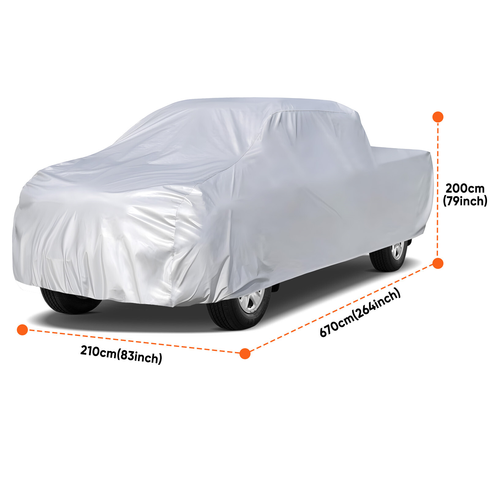 Pickup Truck Car Cover Waterproof UV Snow Dust Protector For Chevy Silverado
