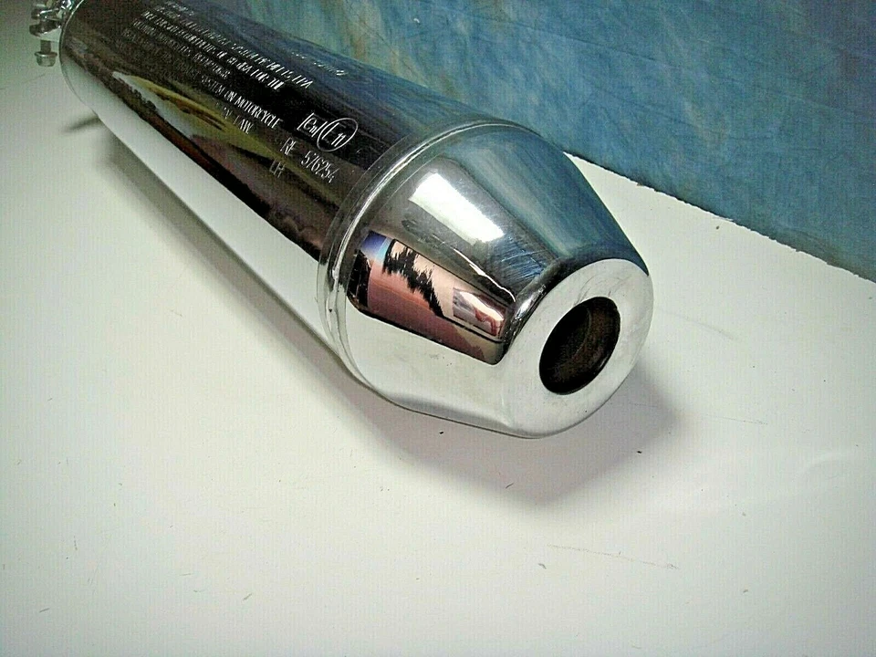 Muffler Royal Enfield Interceptor GT 650 Chrome Exhaust 576254 Chrome Left X1 - Image 2 of 4