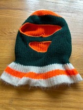 Vintage Knit Ski Balaclava 70s Robber Mask Full Face Two Hole Multi Color