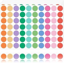 Colored Dot Stickers 1 in, Round Circle Stickers Colored Coding Labels, 1050 Pcs
